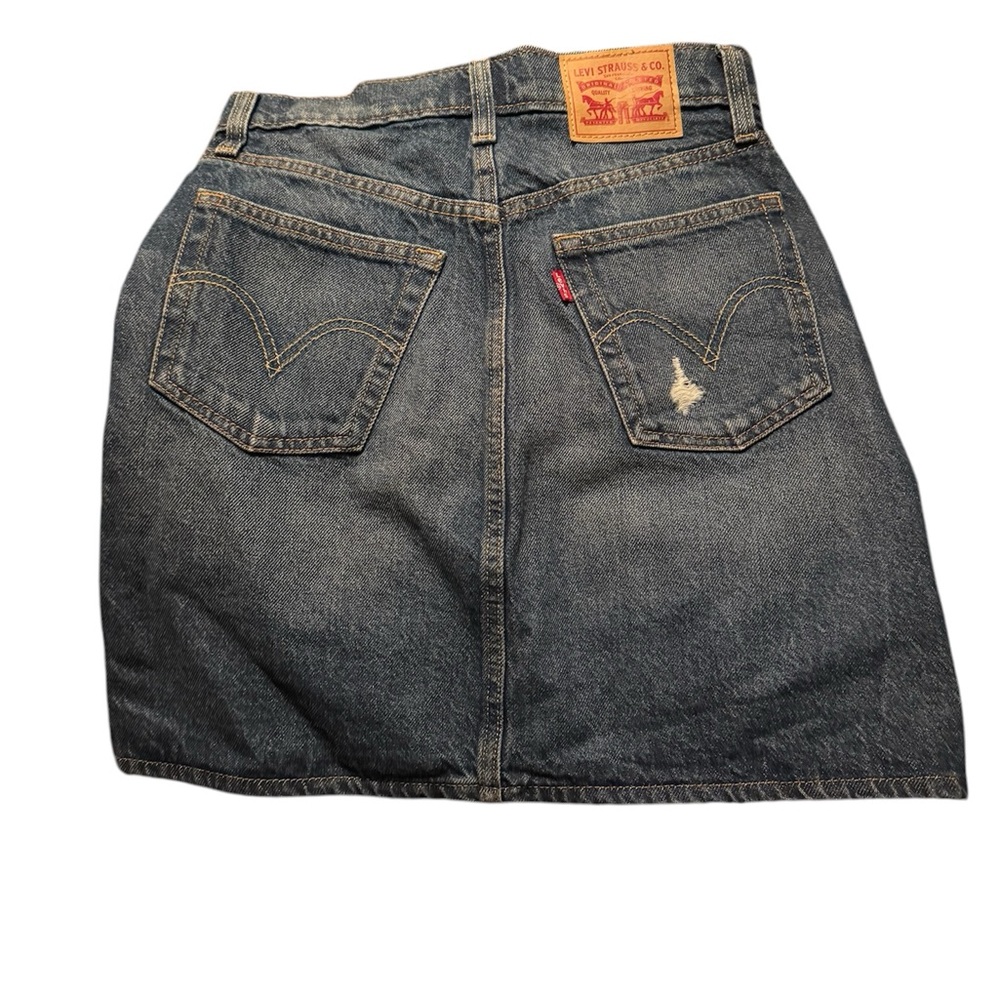 Levi's Dark Blue Denim Mini Skirt with Back Pocket Detail